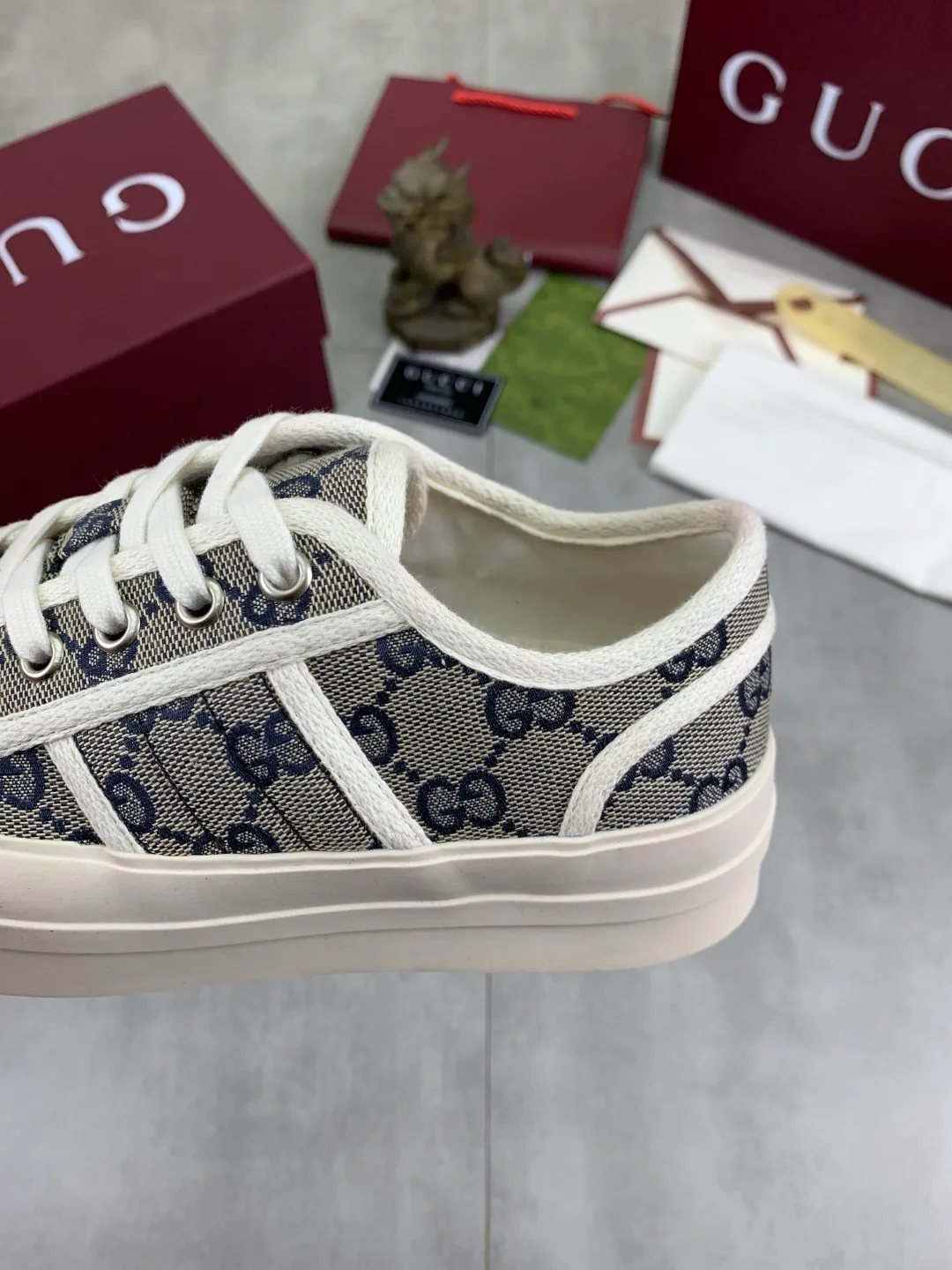 Men's shoes 💰P480 New Gucci thick-soled cloth shoes for women, high-quality version with logo patterned cloth surface, 5mm thick sole, ultra-light shoes, versatile and comfortable.  Fabric: Versatile floral fabric Lining: Versatile canvas Feet: Towel fabric Code number: 35-41 (41 customized) Packaging: Original packaging